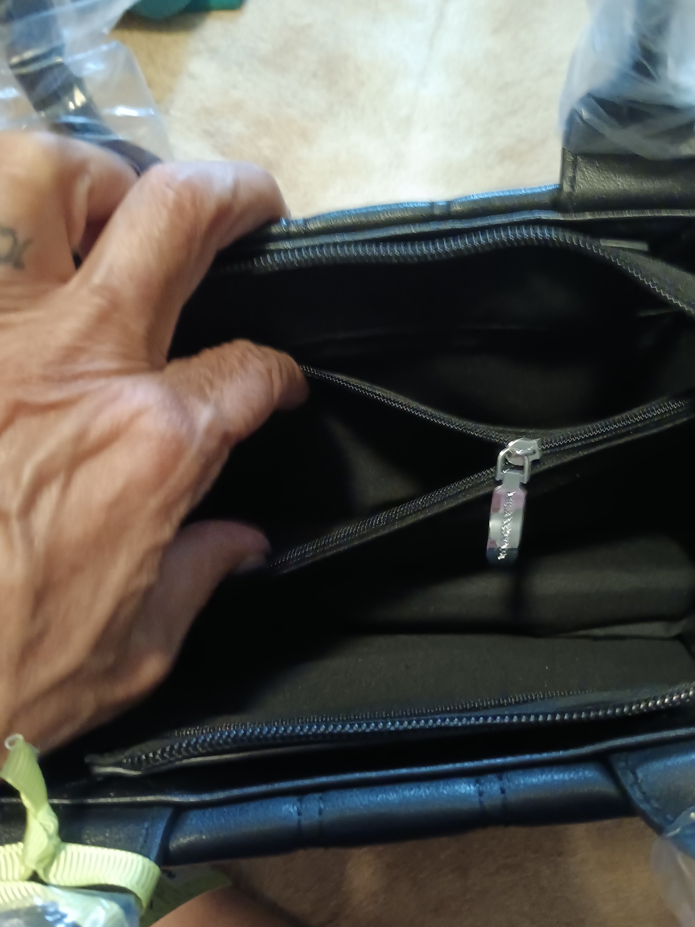 Black Quilted Crossbody Bag with Detachable Strap - Picture 7 of 11